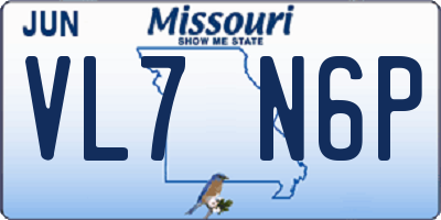 MO license plate VL7N6P