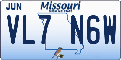 MO license plate VL7N6W