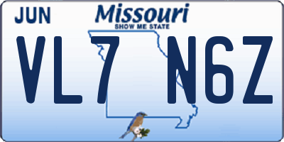 MO license plate VL7N6Z