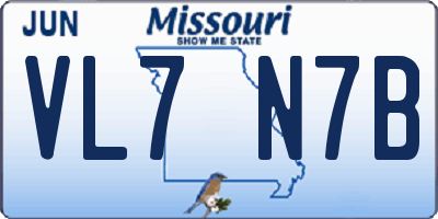 MO license plate VL7N7B
