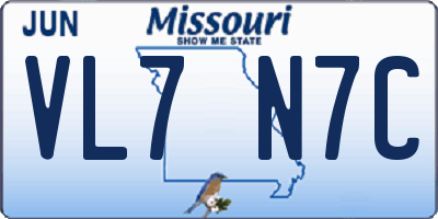 MO license plate VL7N7C