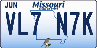 MO license plate VL7N7K
