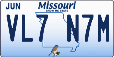 MO license plate VL7N7M