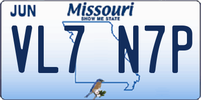 MO license plate VL7N7P