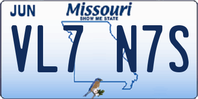 MO license plate VL7N7S