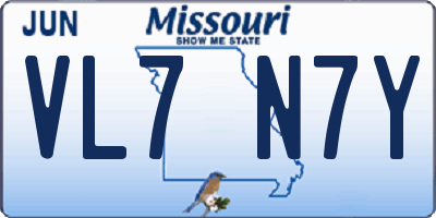 MO license plate VL7N7Y