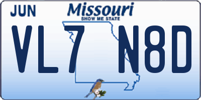 MO license plate VL7N8D