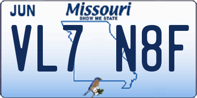 MO license plate VL7N8F