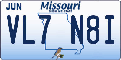 MO license plate VL7N8I