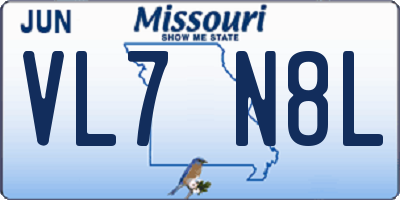 MO license plate VL7N8L