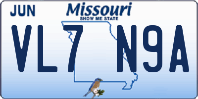 MO license plate VL7N9A