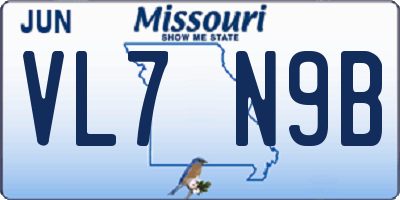 MO license plate VL7N9B