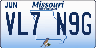 MO license plate VL7N9G