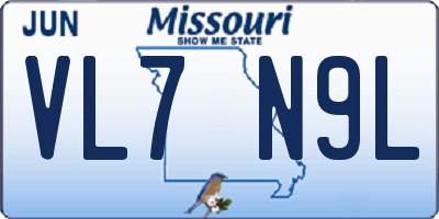 MO license plate VL7N9L