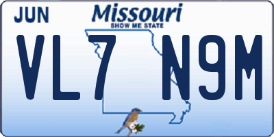 MO license plate VL7N9M