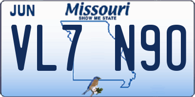 MO license plate VL7N9O