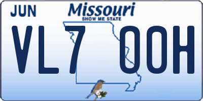 MO license plate VL7O0H