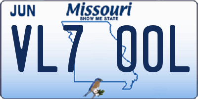 MO license plate VL7O0L