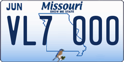 MO license plate VL7O0O