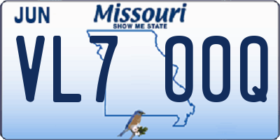 MO license plate VL7O0Q