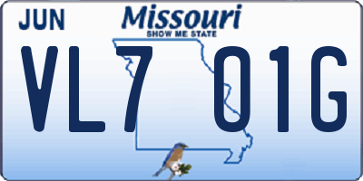 MO license plate VL7O1G