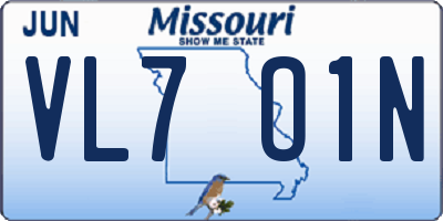 MO license plate VL7O1N