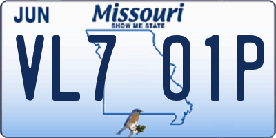 MO license plate VL7O1P