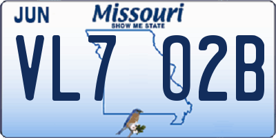 MO license plate VL7O2B