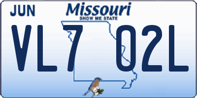 MO license plate VL7O2L