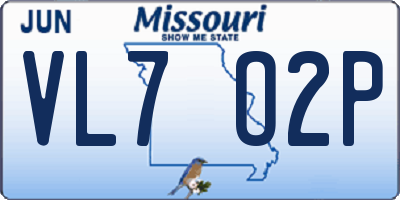 MO license plate VL7O2P