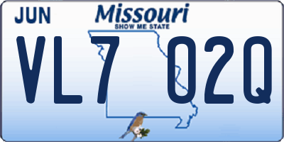 MO license plate VL7O2Q