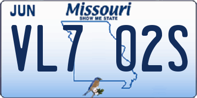 MO license plate VL7O2S