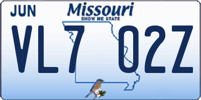 MO license plate VL7O2Z