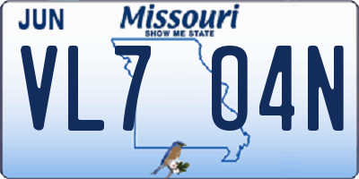 MO license plate VL7O4N