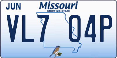 MO license plate VL7O4P