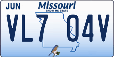 MO license plate VL7O4V