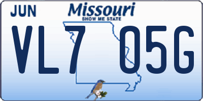 MO license plate VL7O5G