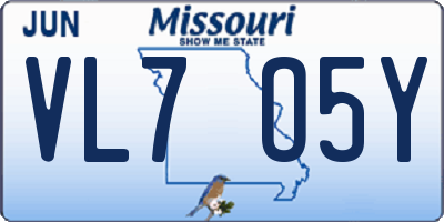 MO license plate VL7O5Y
