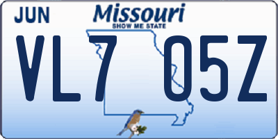 MO license plate VL7O5Z