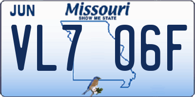 MO license plate VL7O6F