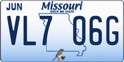 MO license plate VL7O6G