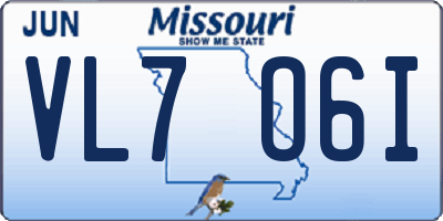 MO license plate VL7O6I