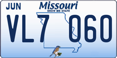 MO license plate VL7O6O