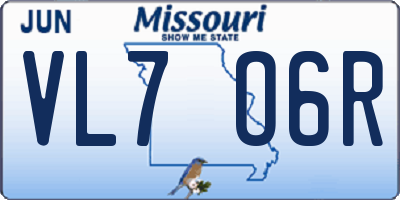 MO license plate VL7O6R