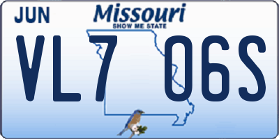 MO license plate VL7O6S