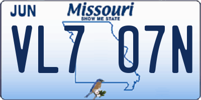 MO license plate VL7O7N