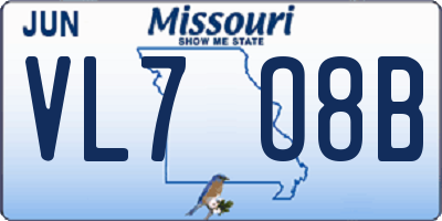 MO license plate VL7O8B