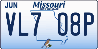 MO license plate VL7O8P