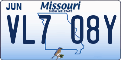 MO license plate VL7O8Y