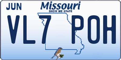 MO license plate VL7P0H